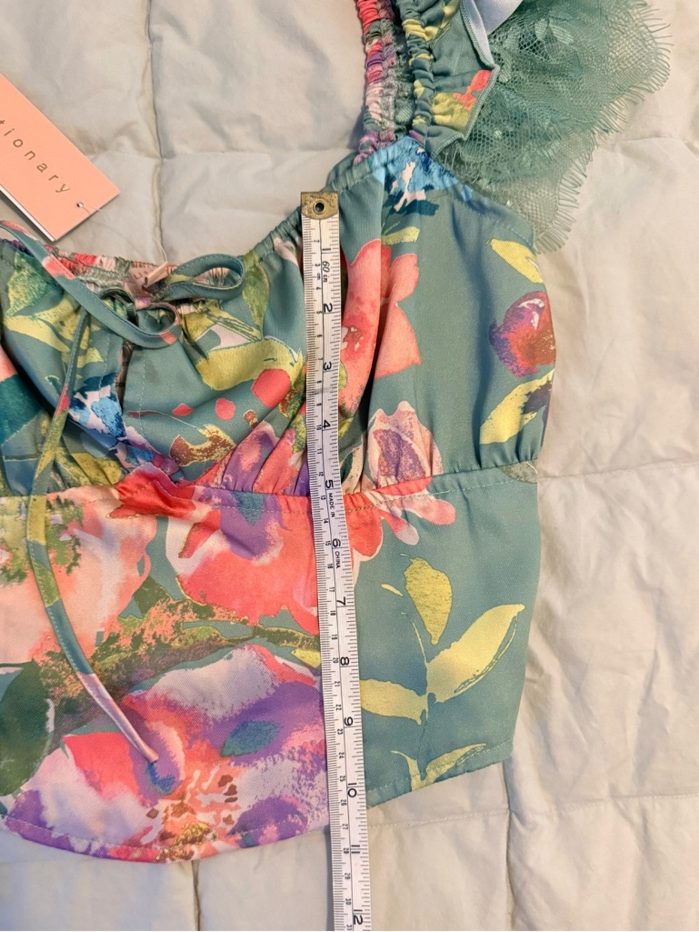 Evolutionary Floral Lace-Trim Corset Crop Top – NWT Size S - Picture 11 of 11